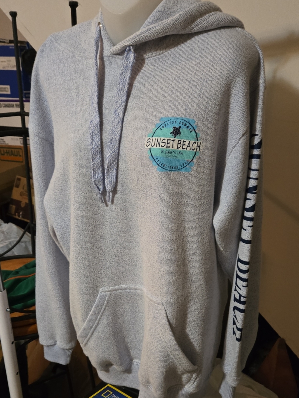 Pacific& Co Sunset Beach Light Blue Hooded Pullover Sweatshirt -